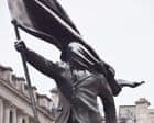 Banksy confirms statue of man blinded by flag in London is his work